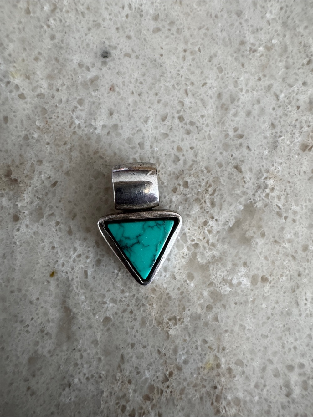 Turquoise Triangle Sterling Silver Pendant